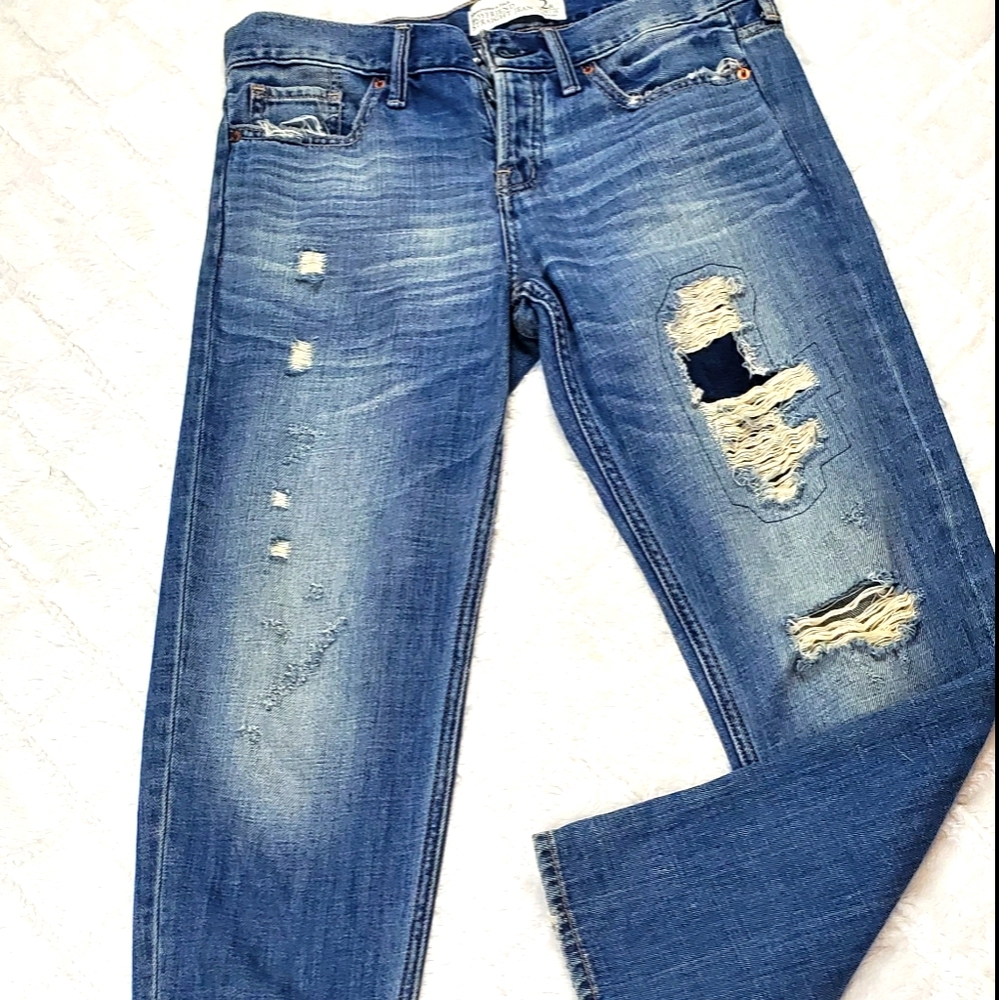 Abercrombie & Fitch Boyfriend Distressed Jeans